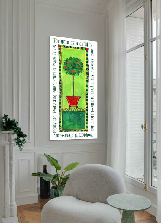 A Very Merry Christmas - A Christmas Topiary Canvas Print