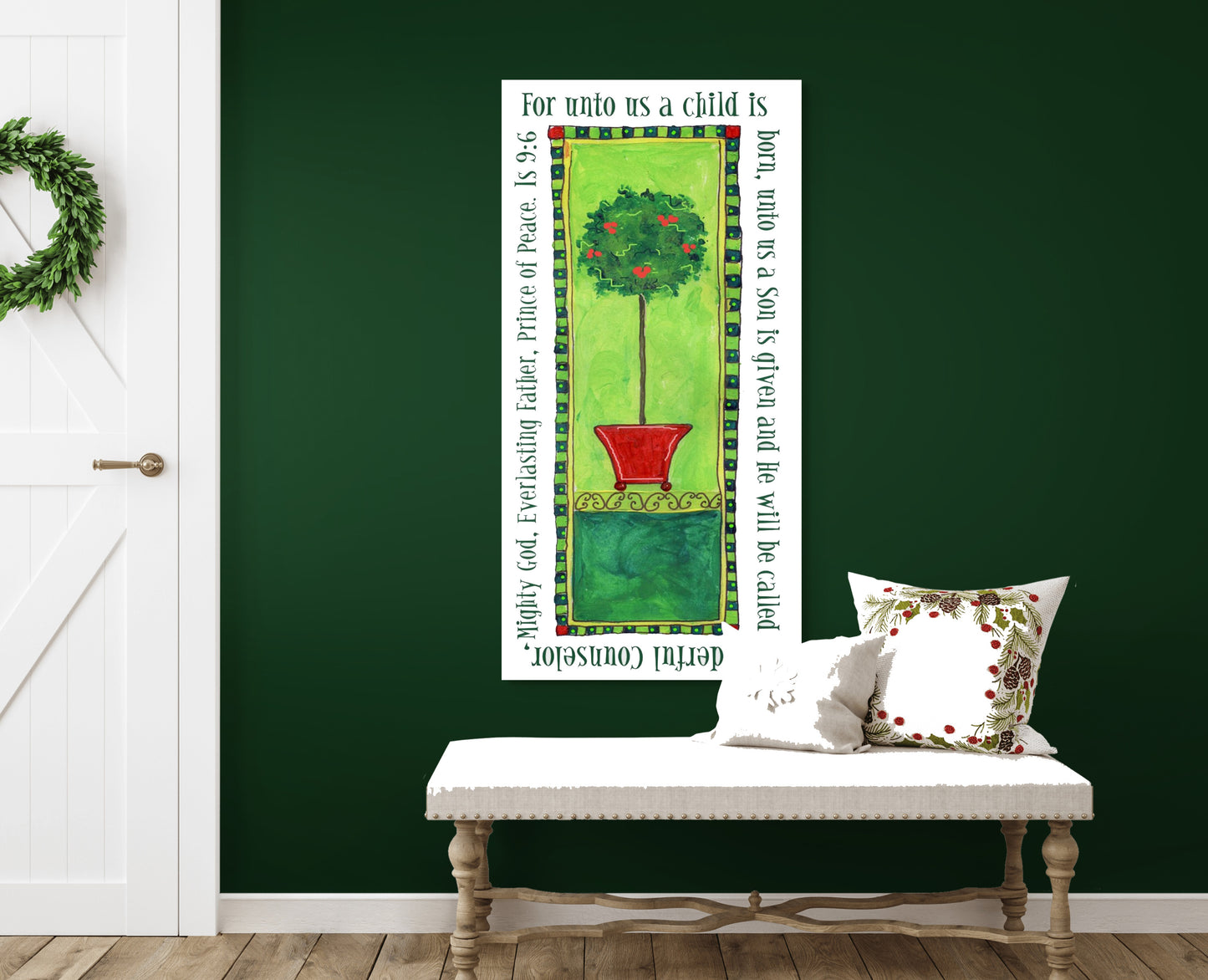 A Very Merry Christmas - A Christmas Topiary Canvas Print