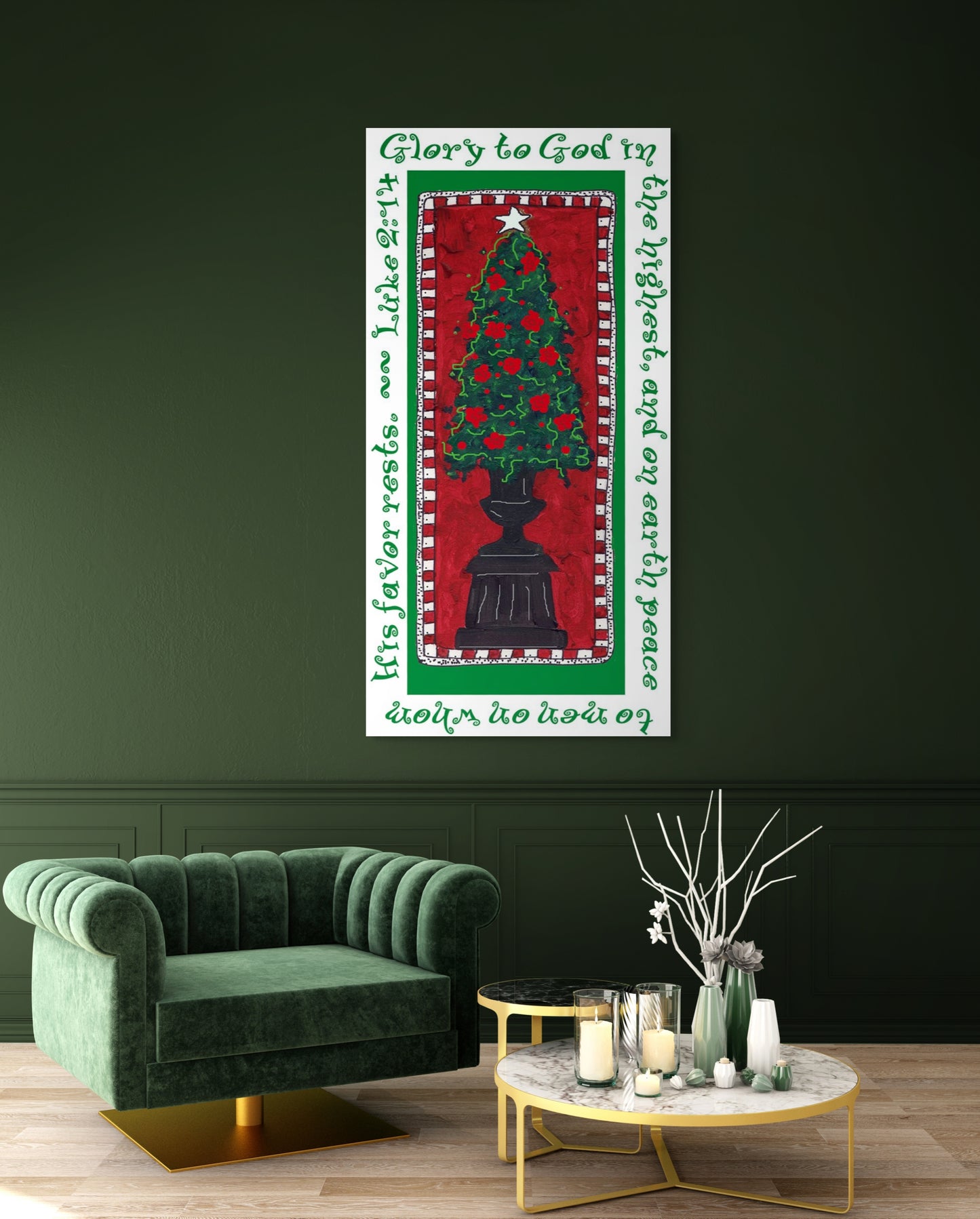 A Very Merry Christmas - Christmas Tree Canvas Print