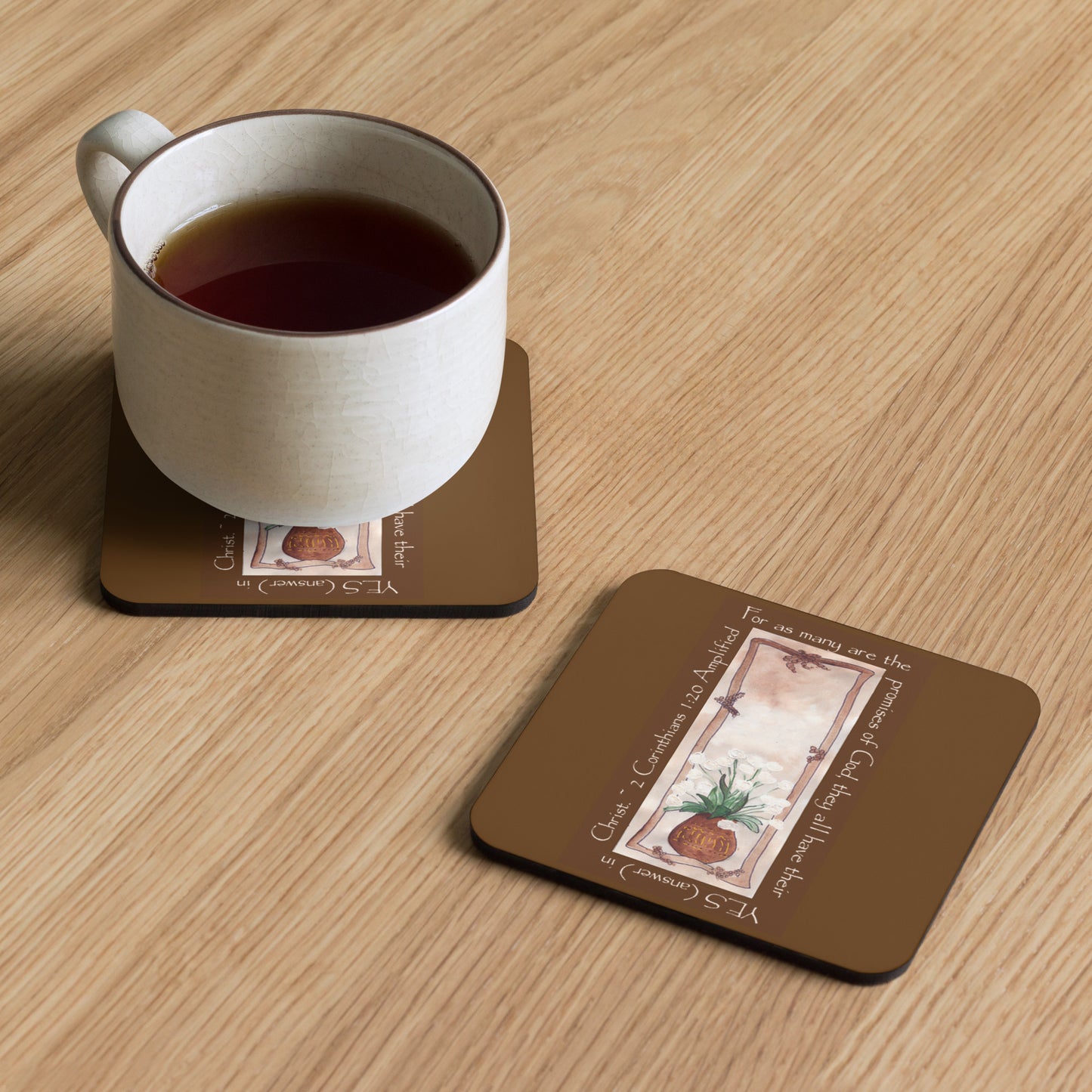 Vivid Orange - Tulips in a Basket Coaster