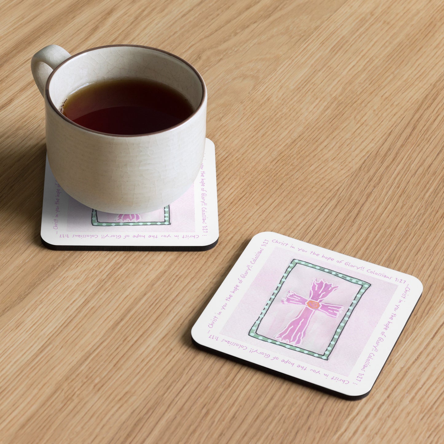 Bright Pink - Pink Cross Coaster