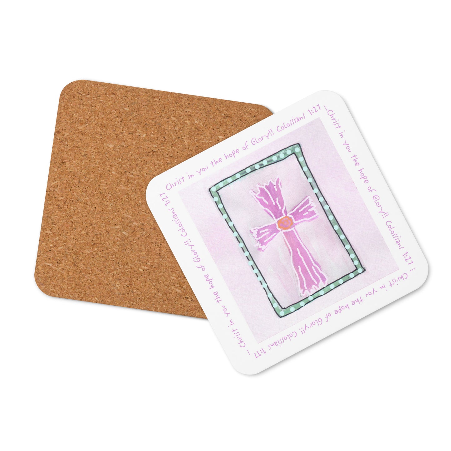 Bright Pink - Pink Cross Coaster