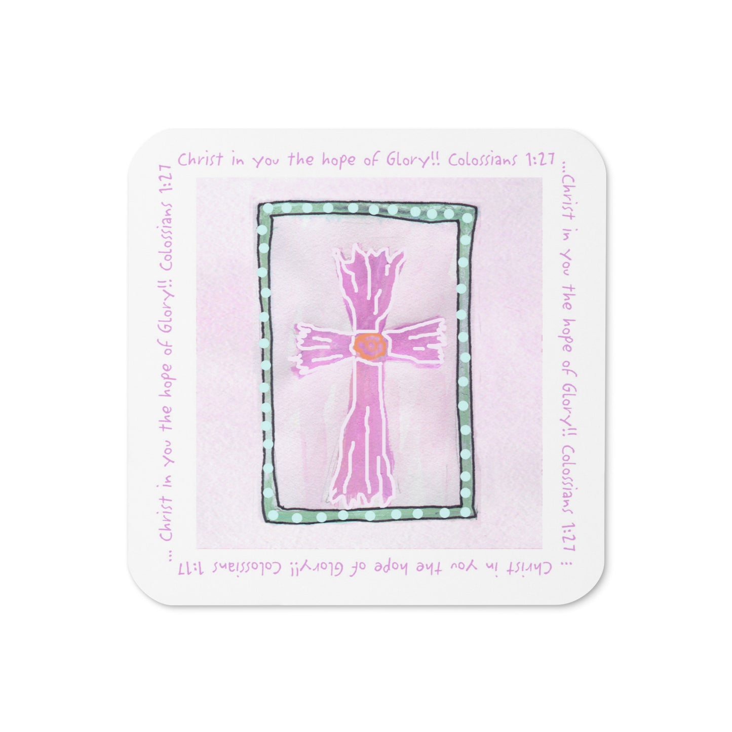 Bright Pink - Pink Cross Coaster