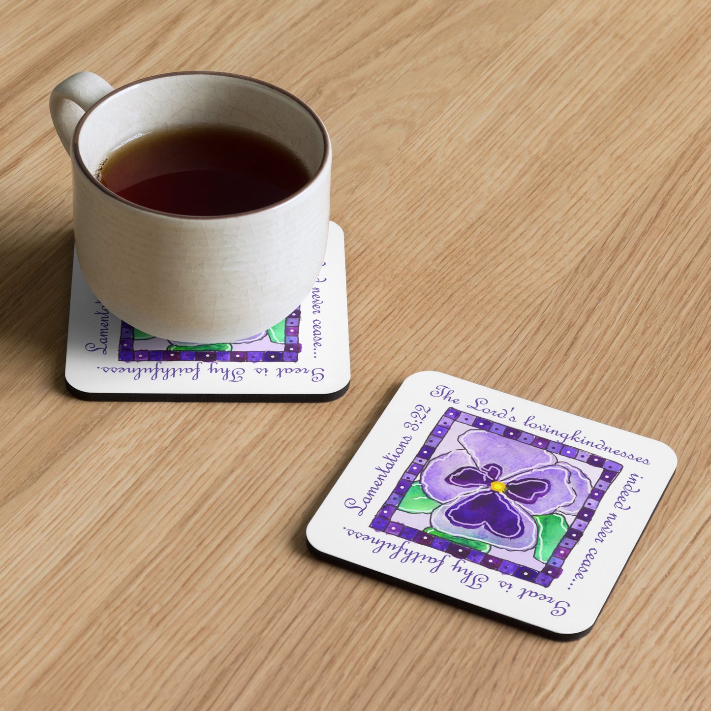 Deep Purple - Pansies Coaster