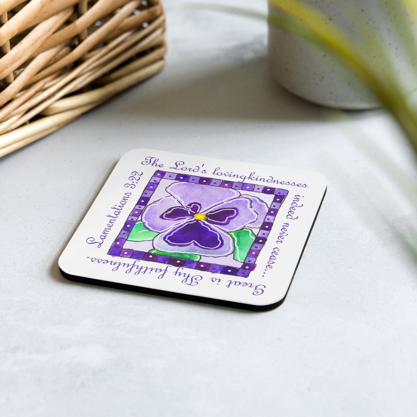 Deep Purple - Pansies Coaster