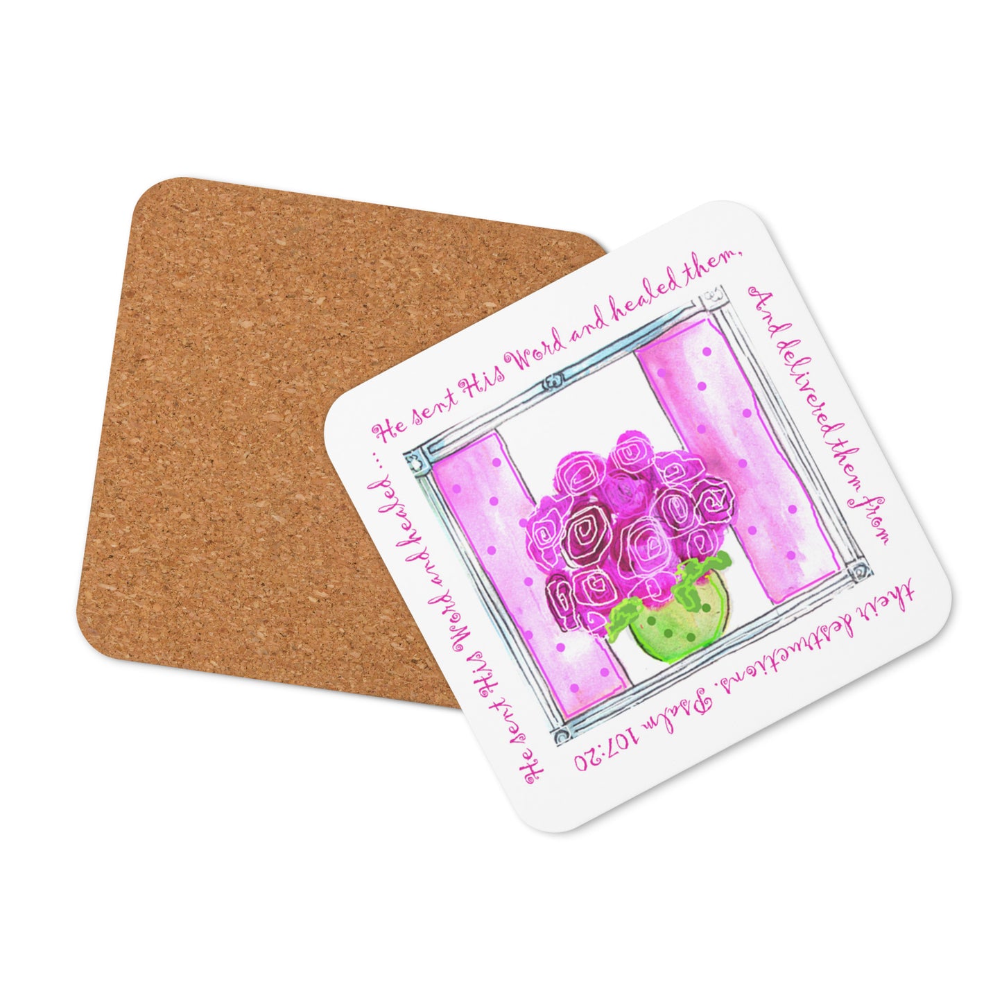 Bright Pink - Roses in a Bowl Coaster