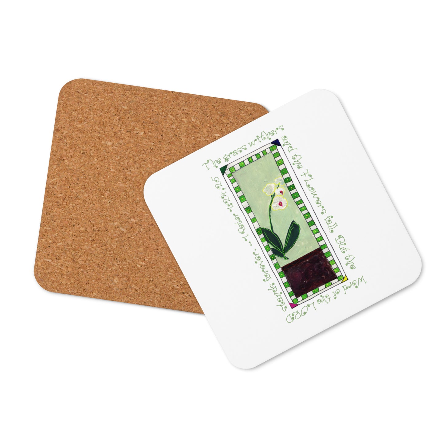 Lively Green - White Orchid Coaster