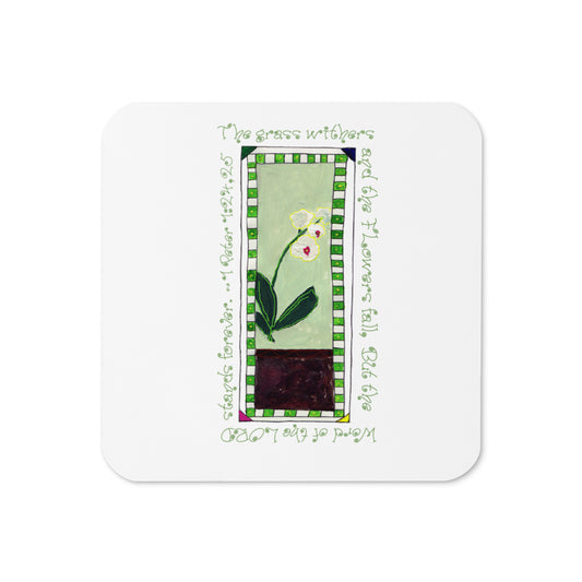 Lively Green - White Orchid Coaster