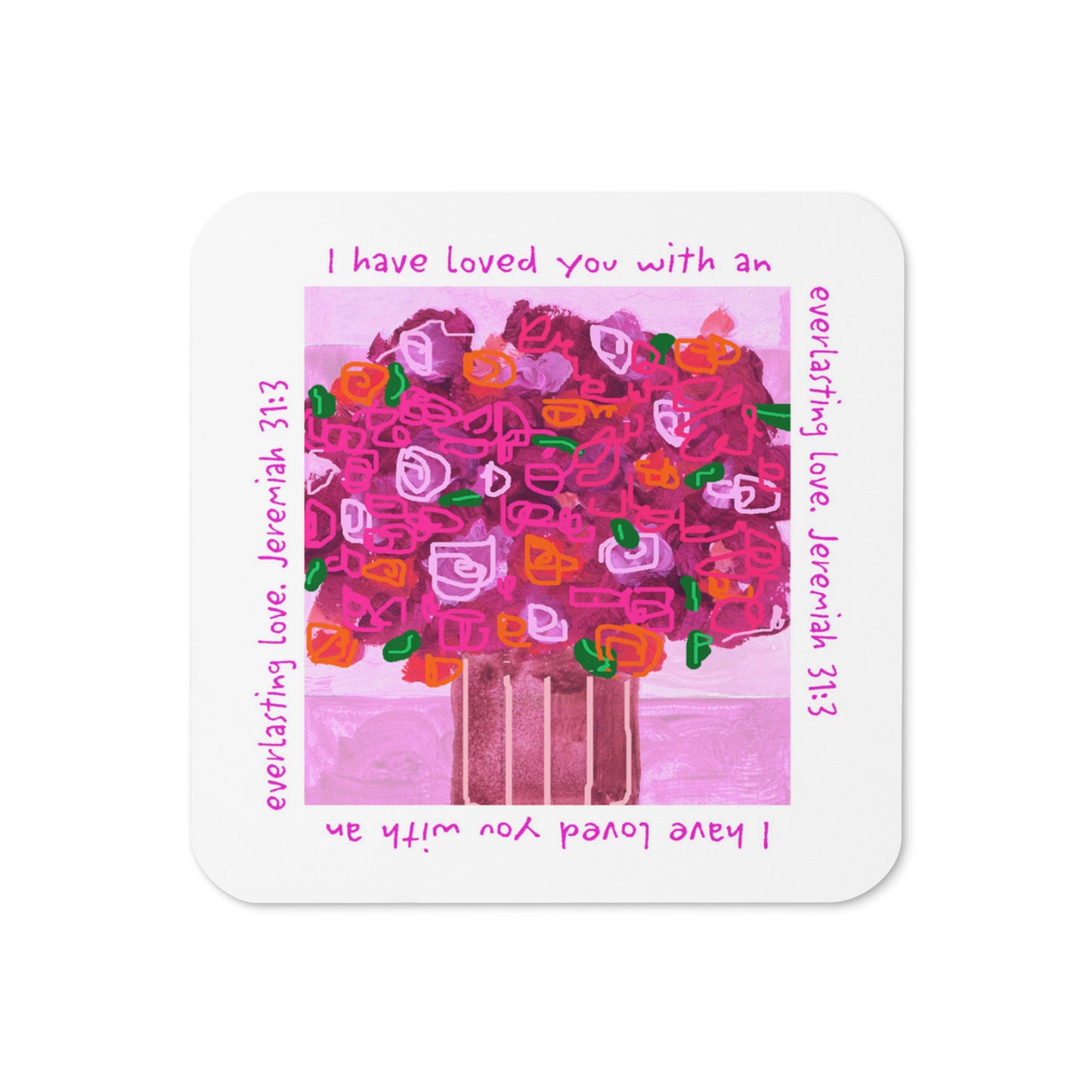 Bright Pink - Stripe Coaster