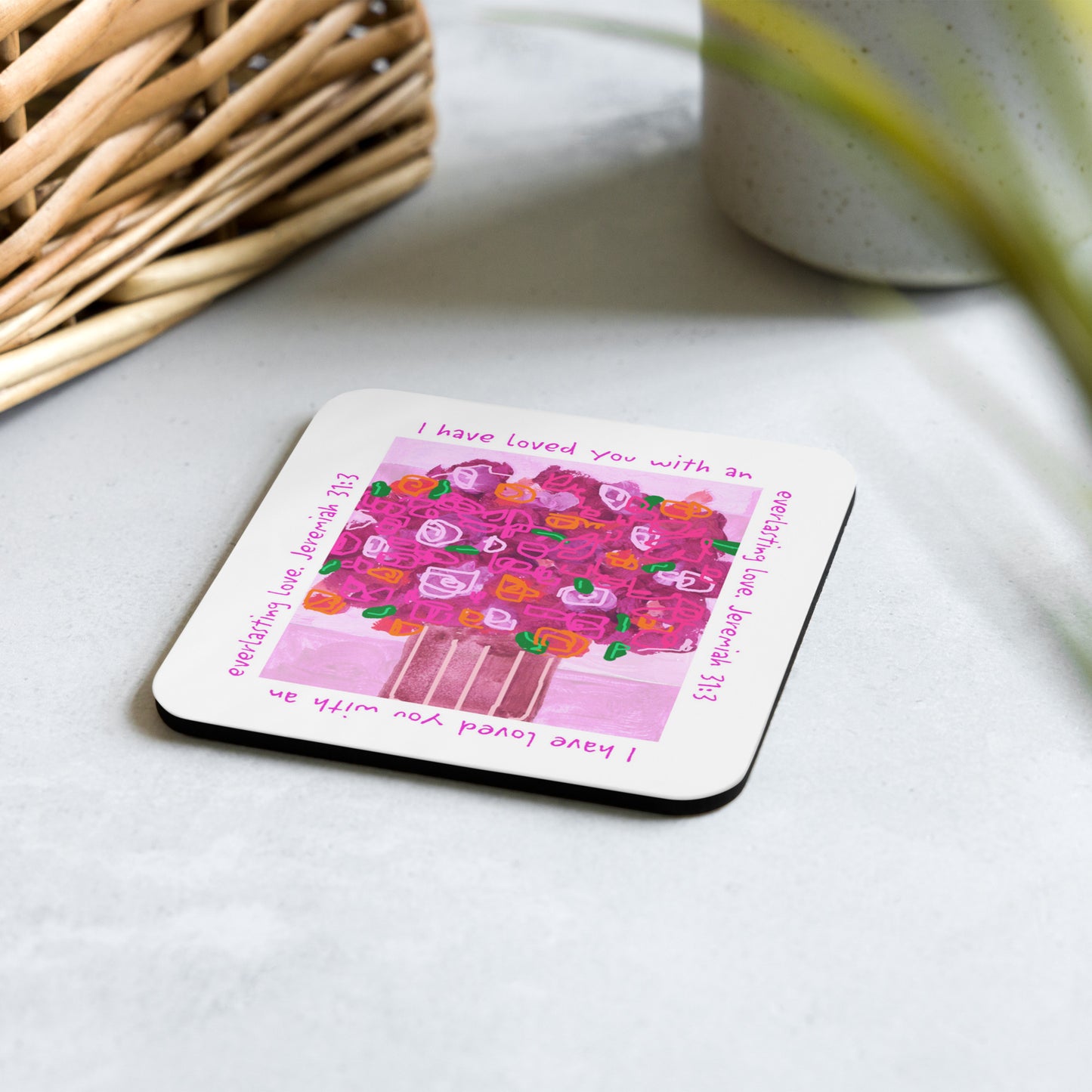 Bright Pink - Stripe Coaster