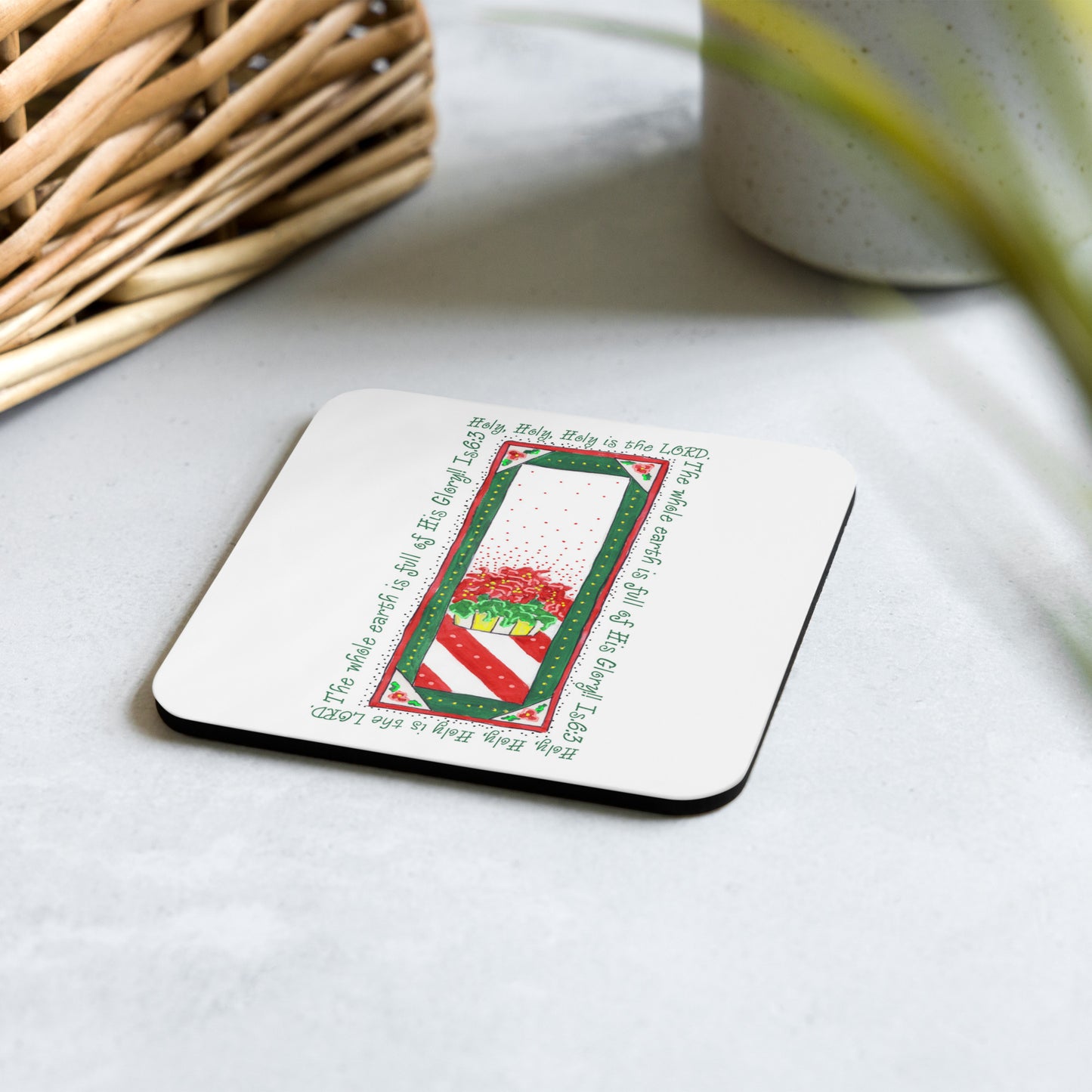 A Very Merry Christmas - Poinsettia Coaster