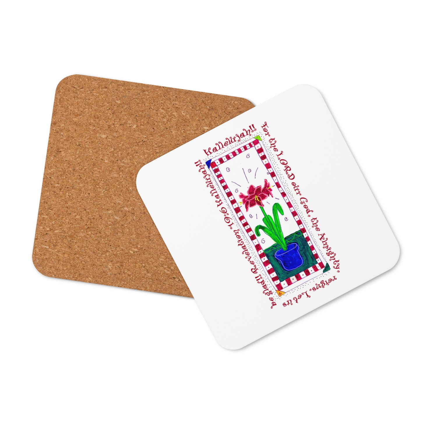 A Very Merry Christmas - Christmas Amaryllis Coaster