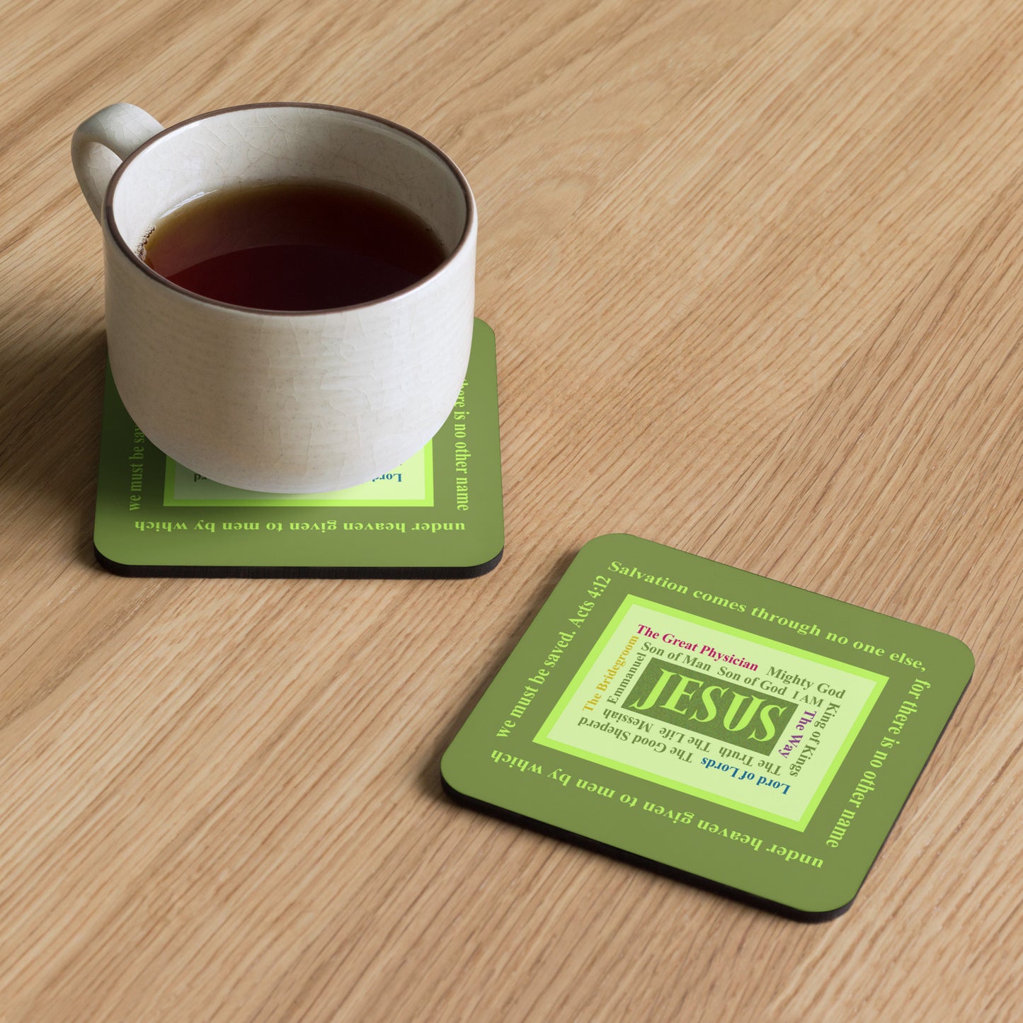 Lively Green - Names of Jesus Coaster