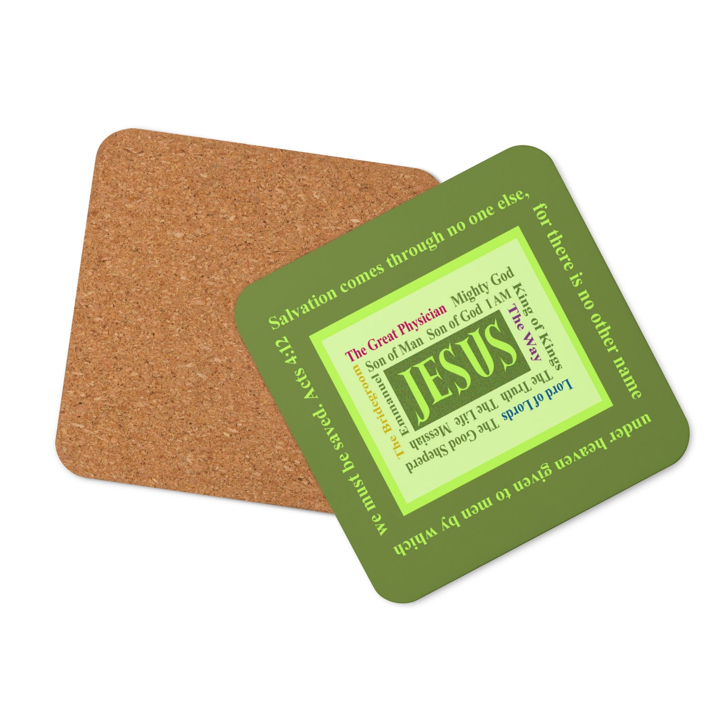 Lively Green - Names of Jesus Coaster