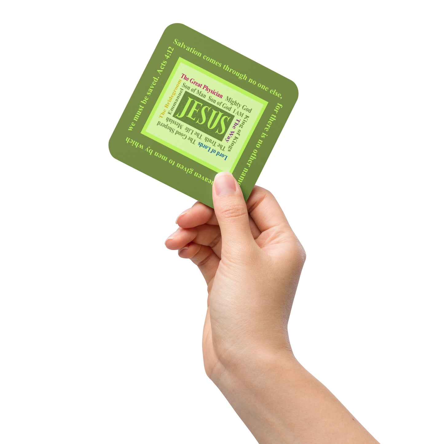 Lively Green - Names of Jesus Coaster