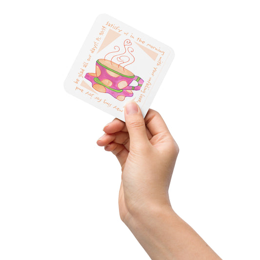 Vivid Orange - Pink Coffee Cup Coaster