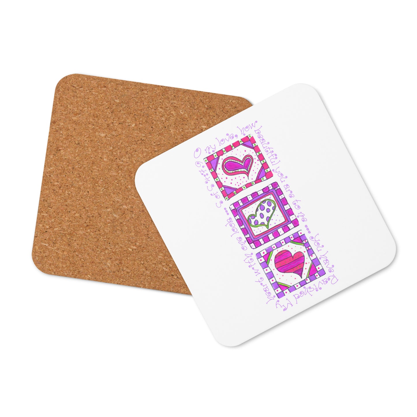 Bright Pink - Lots of Hearts Coaster