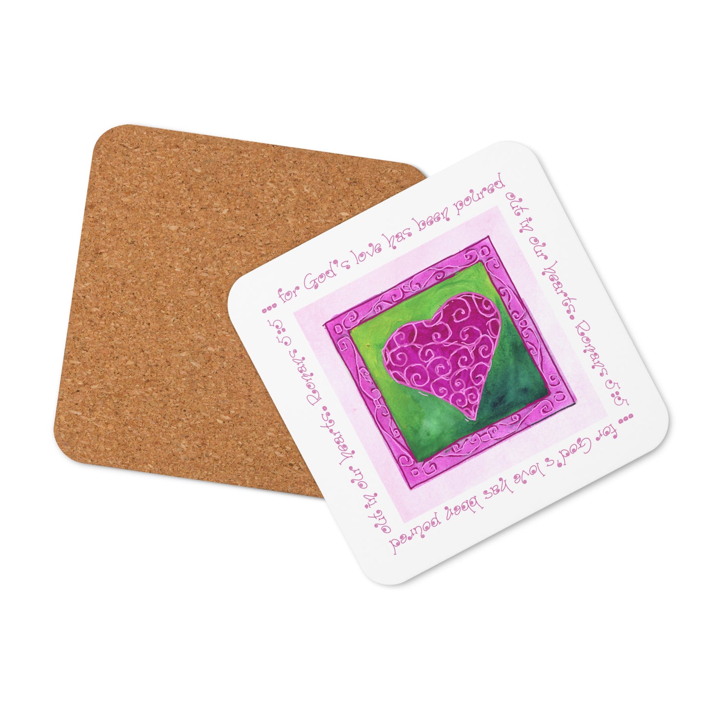 Bright Pink - Pink Heart Coaster