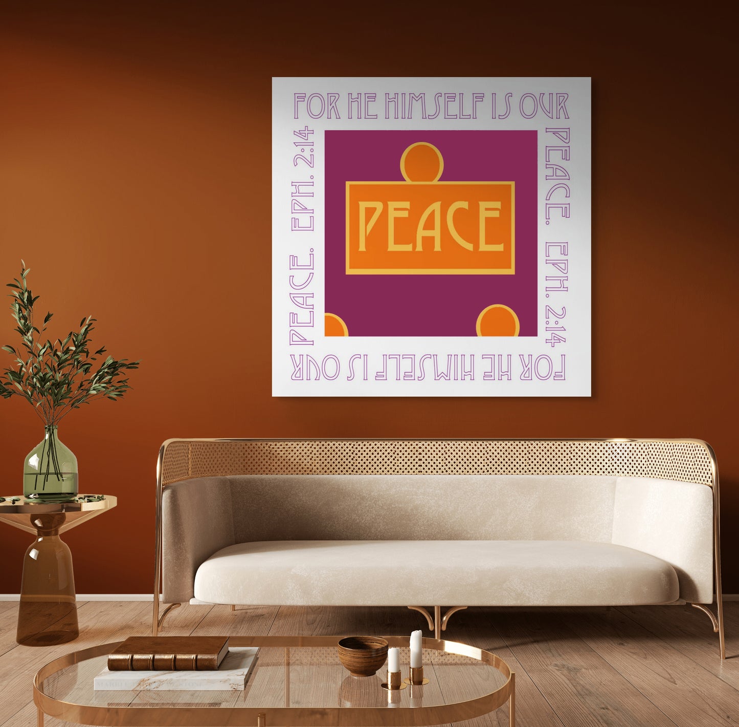 Vivid Orange - Peace Canvas Print
