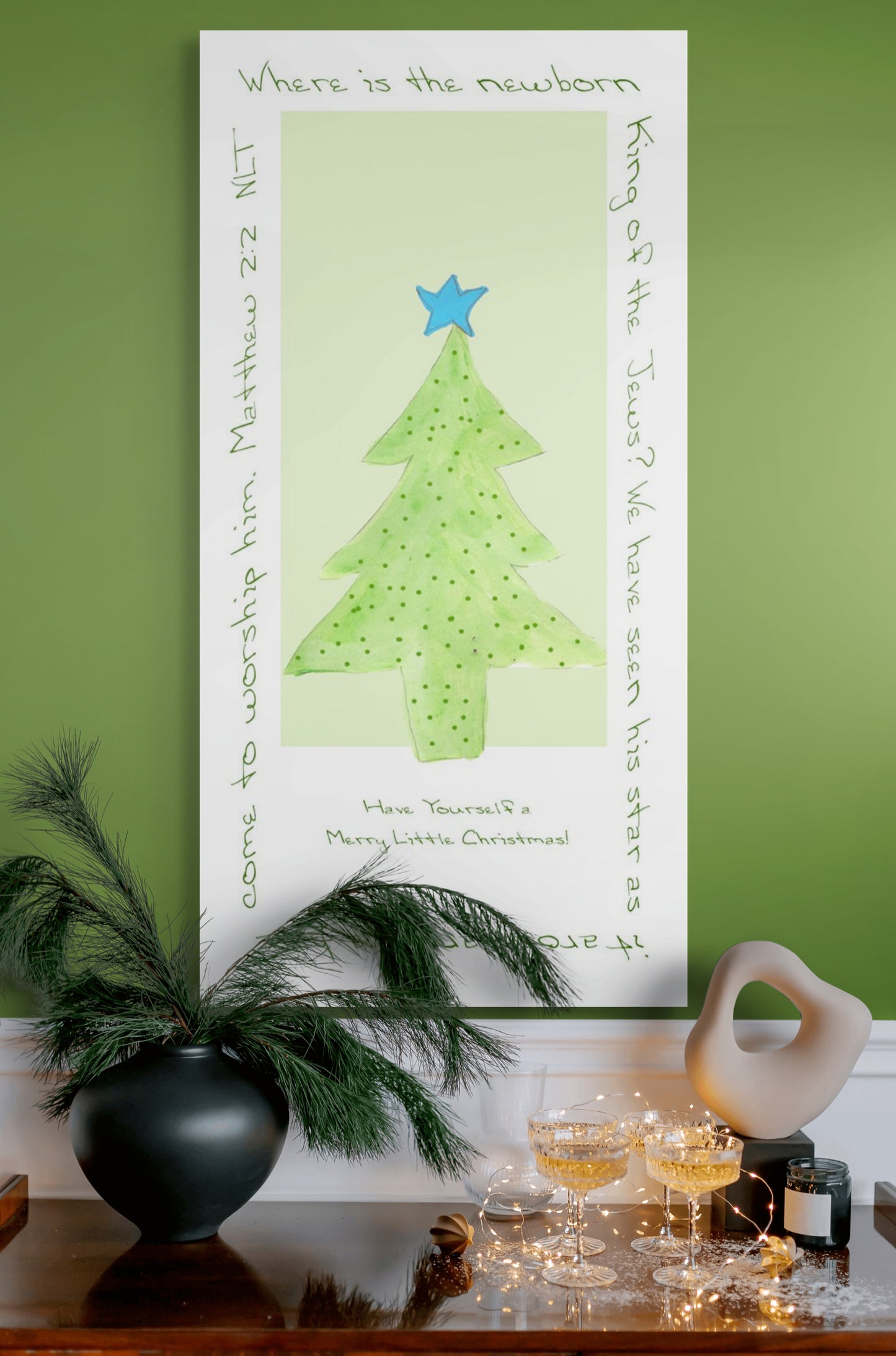 A Very Merry Christmas - Merry Little Tree Canvas Prints
