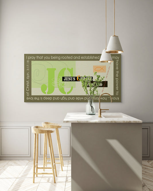 Lively Green - Modern Jesus Canvas Print