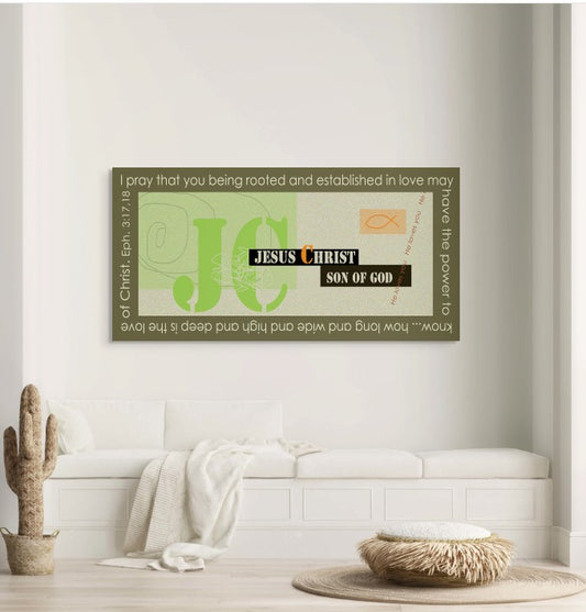 Lively Green - Modern Jesus Canvas Print