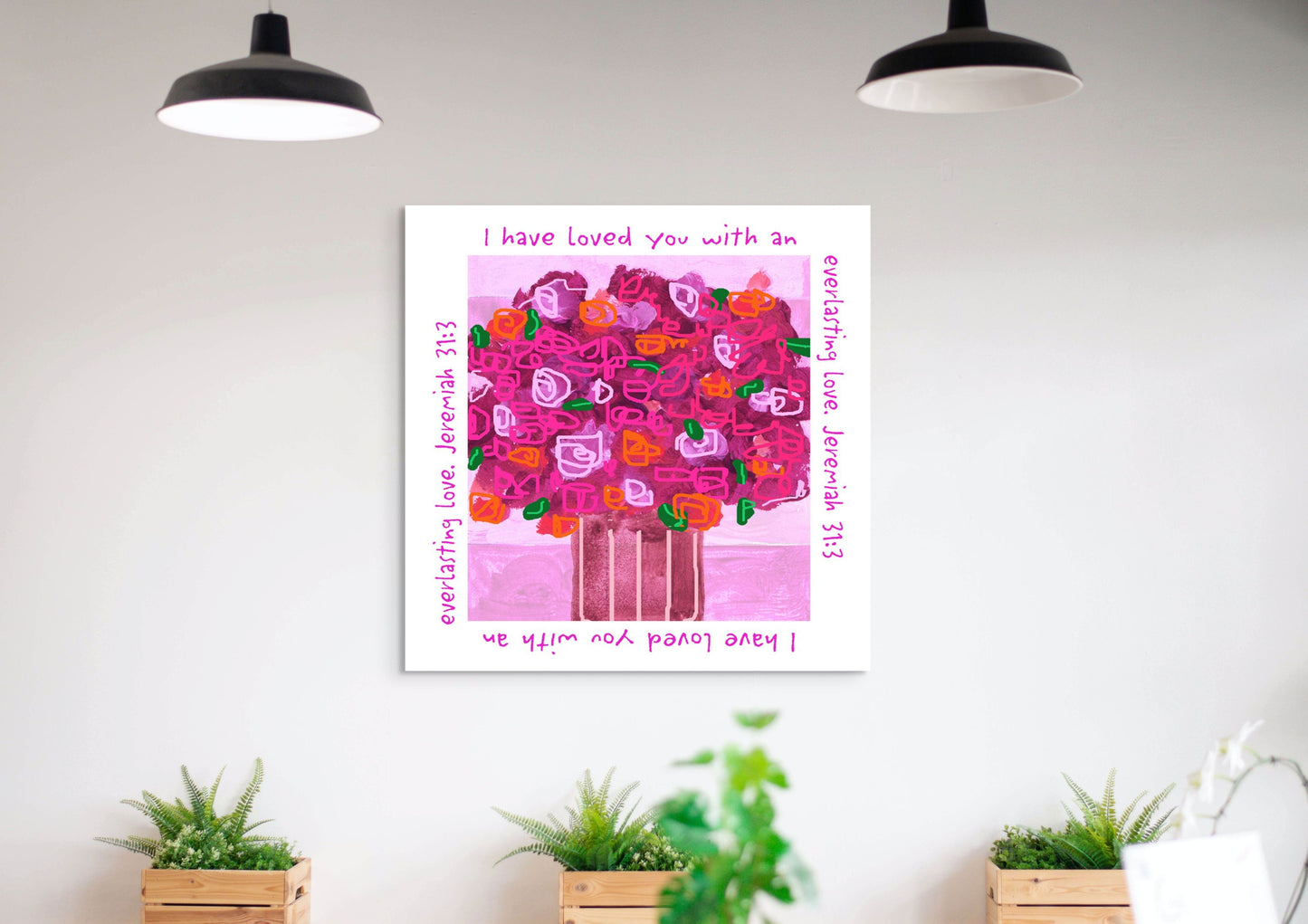 Bright Pink - Stripe Canvas Print