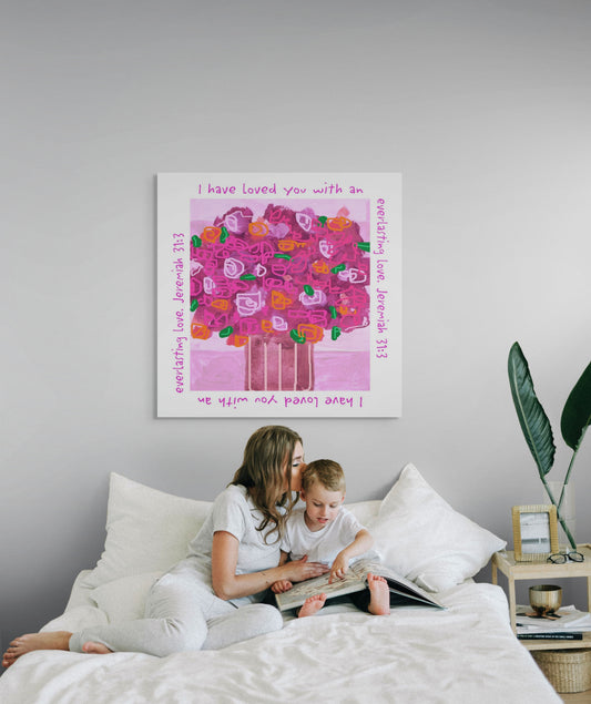 Bright Pink - Stripe Canvas Print