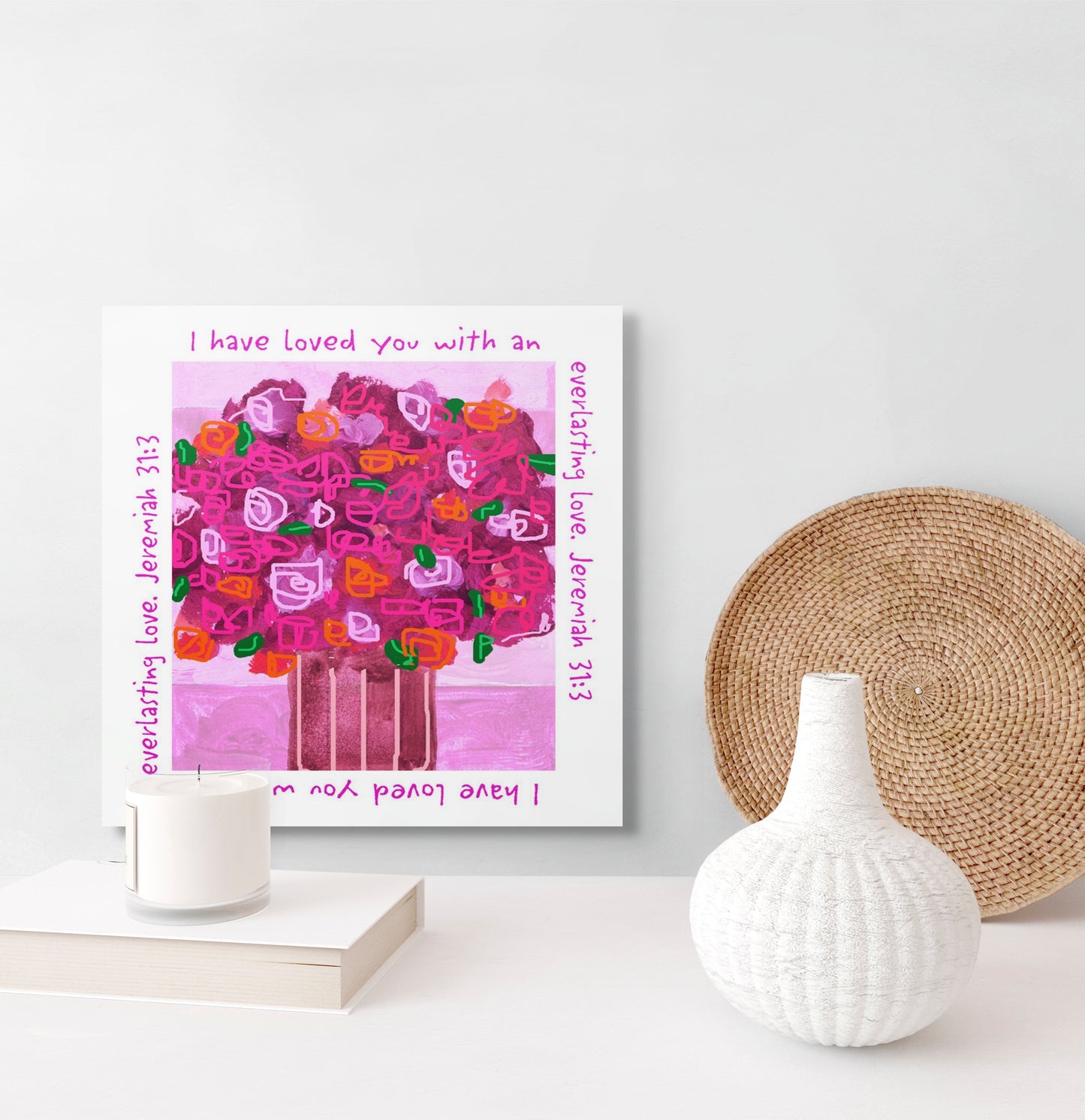 Bright Pink - Stripe Canvas Print