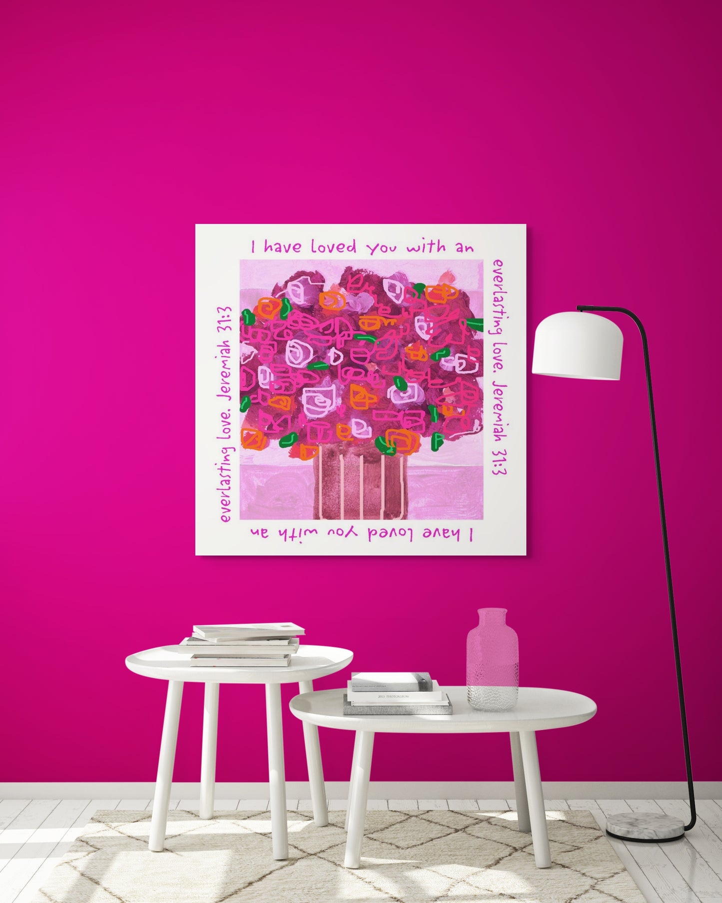 Bright Pink - Stripe Canvas Print