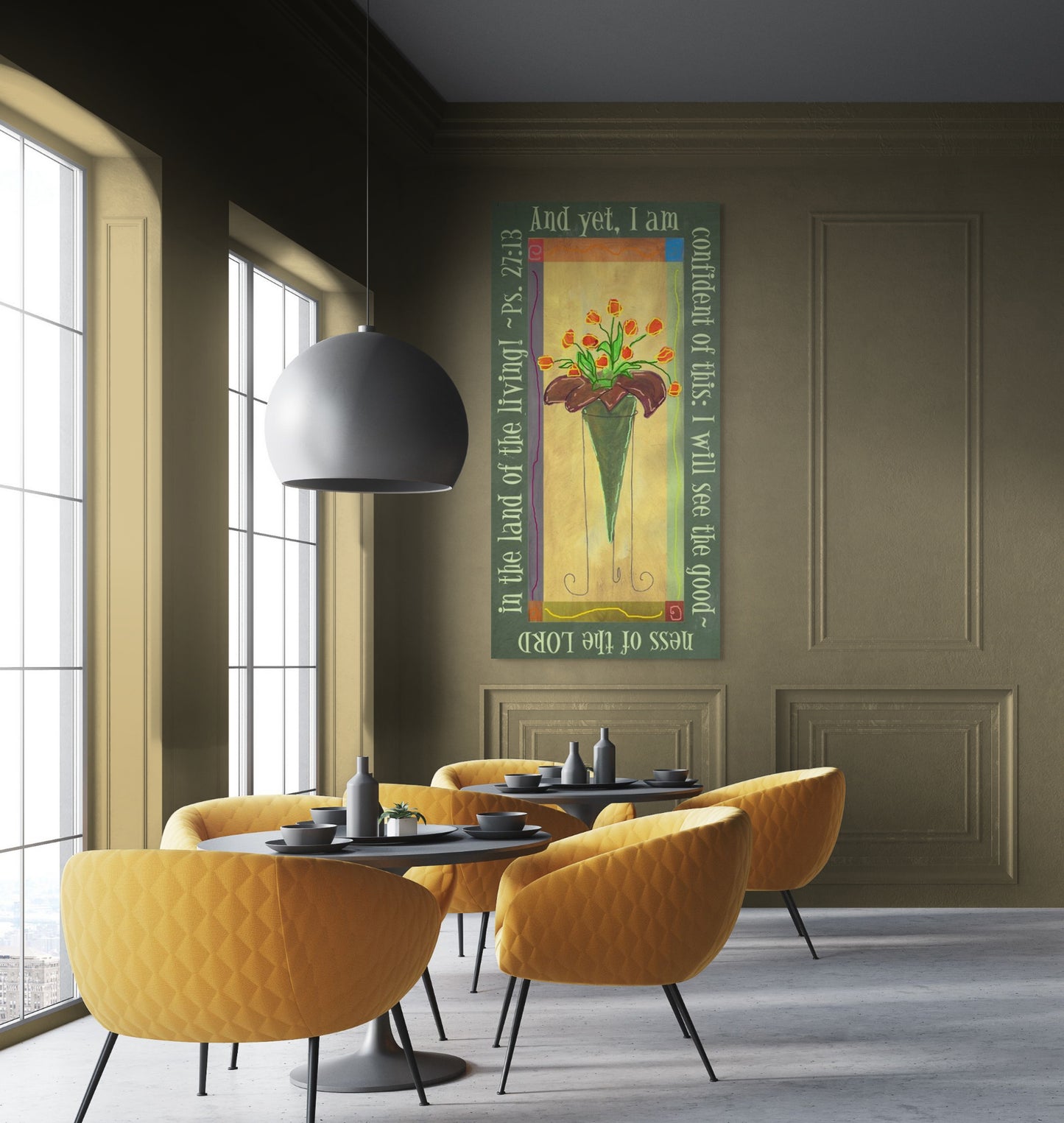 Vibrant Yellow - Tall Tulips Canvas Print