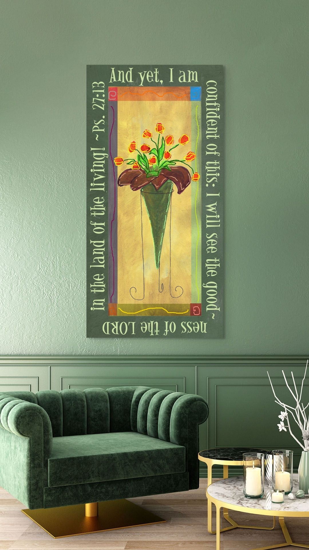 Vibrant Yellow - Tall Tulips Canvas Print