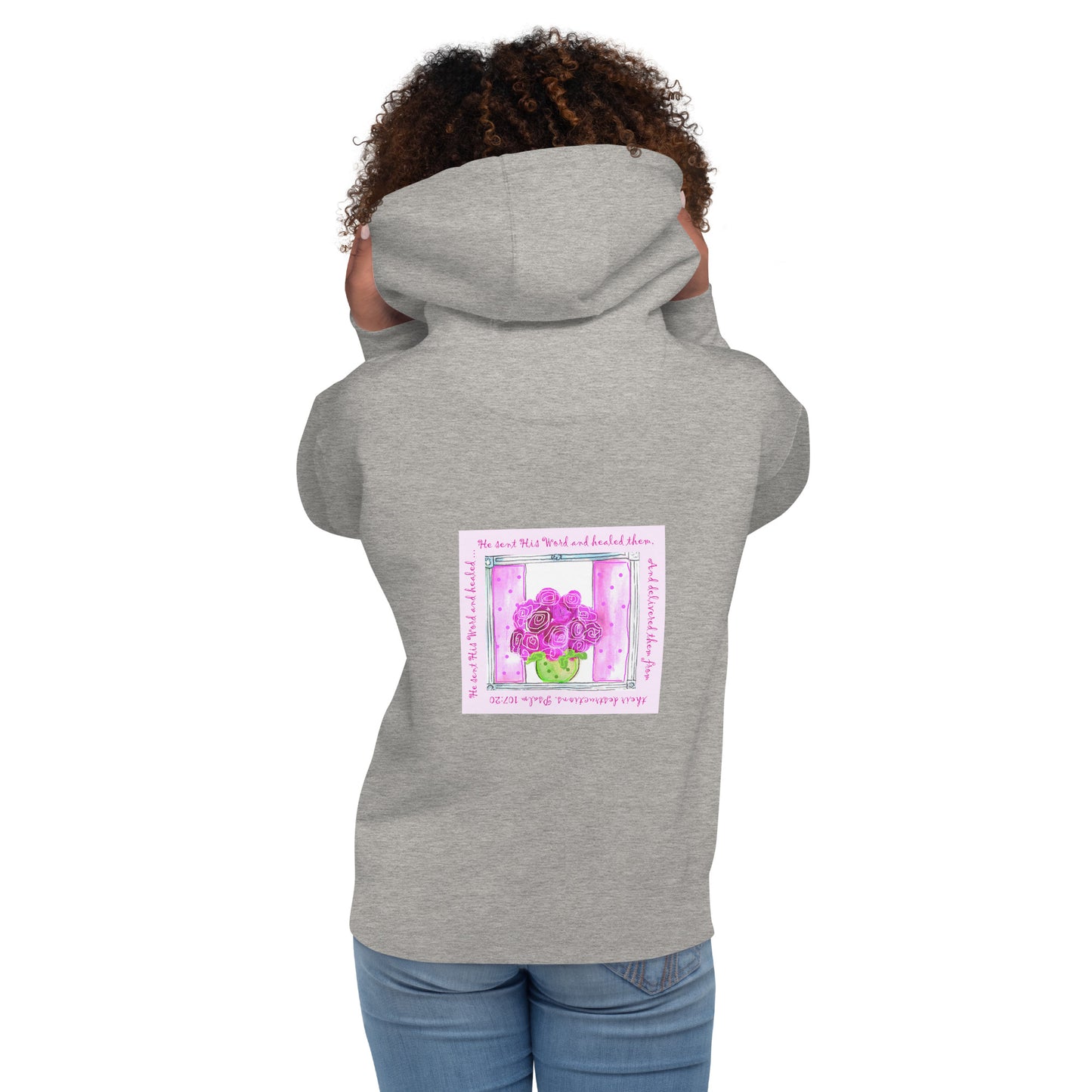 Bright Pink - Roses in a Bowl Sweatshirt Hoodie