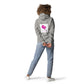 Bright Pink - Striped Heart Sweatshirt Hoodie