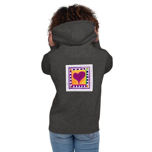 Bright Pink - Heart Sweatshirt Hoodie