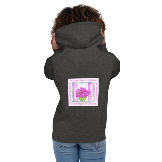 Bright Pink - Roses in a Bowl Sweatshirt Hoodie