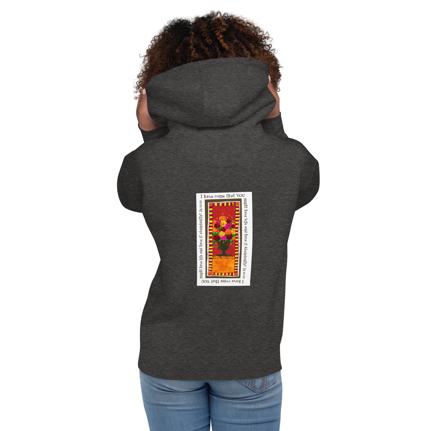 Vivid Orange - Abundant Flowers Sweatshirt Hoodie