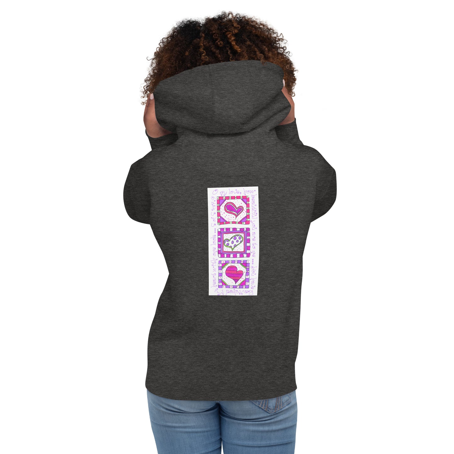 Bright Pink - Lots of Hearts Sweatshirt Hoodie