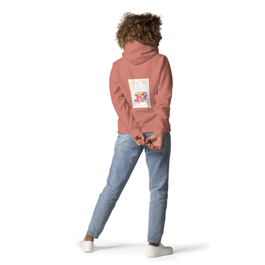 Vivid Orange - Pink Coffee Cup Sweatshirt Hoodie