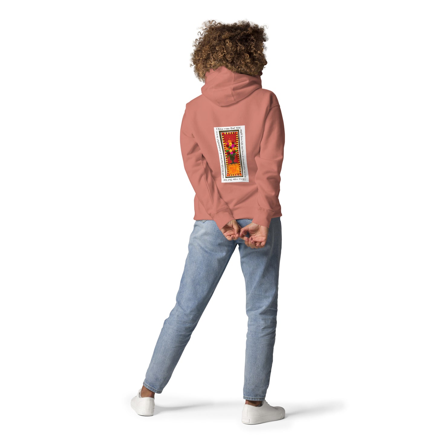 Vivid Orange - Abundant Flowers Sweatshirt Hoodie