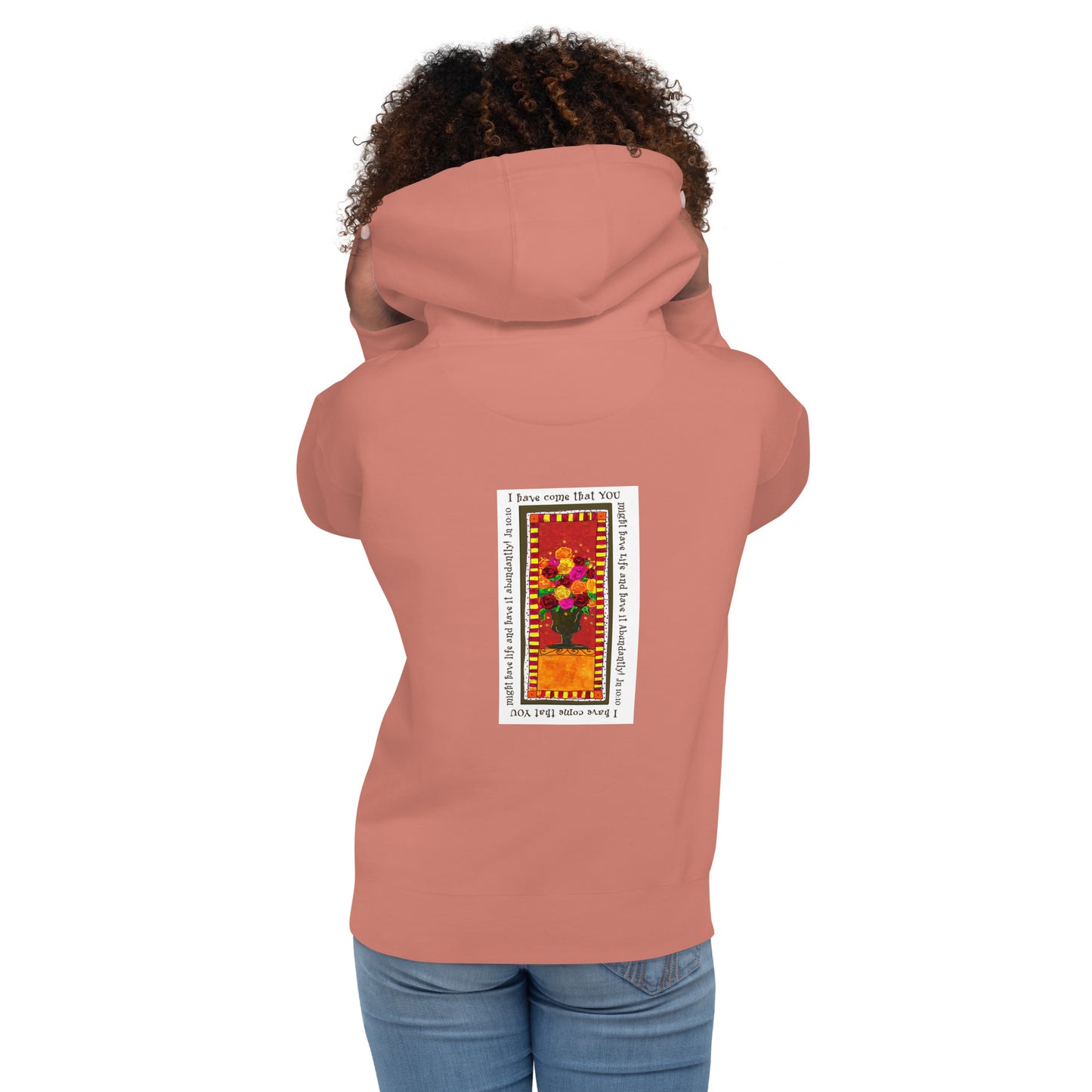 Vivid Orange - Abundant Flowers Sweatshirt Hoodie