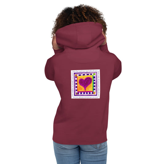 Bright Pink - Heart Sweatshirt Hoodie