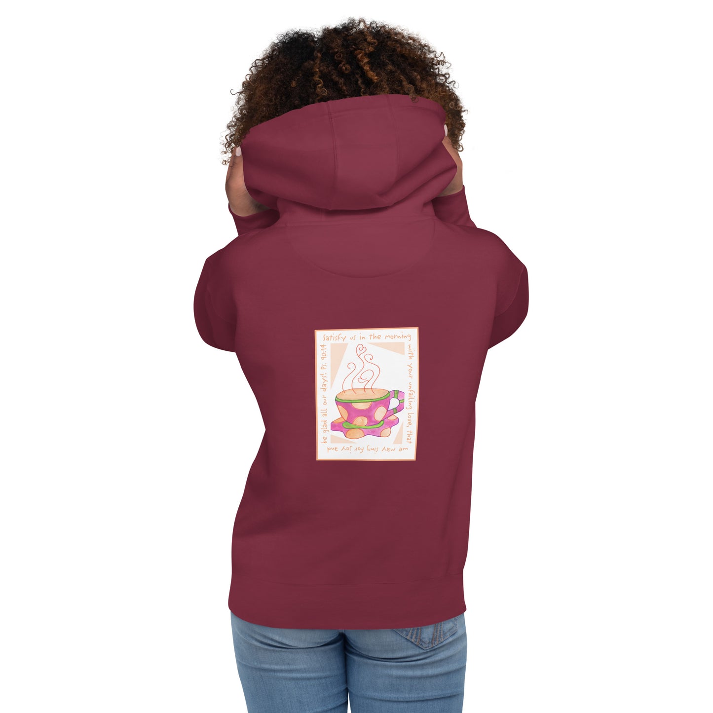 Vivid Orange - Pink Coffee Cup Sweatshirt Hoodie