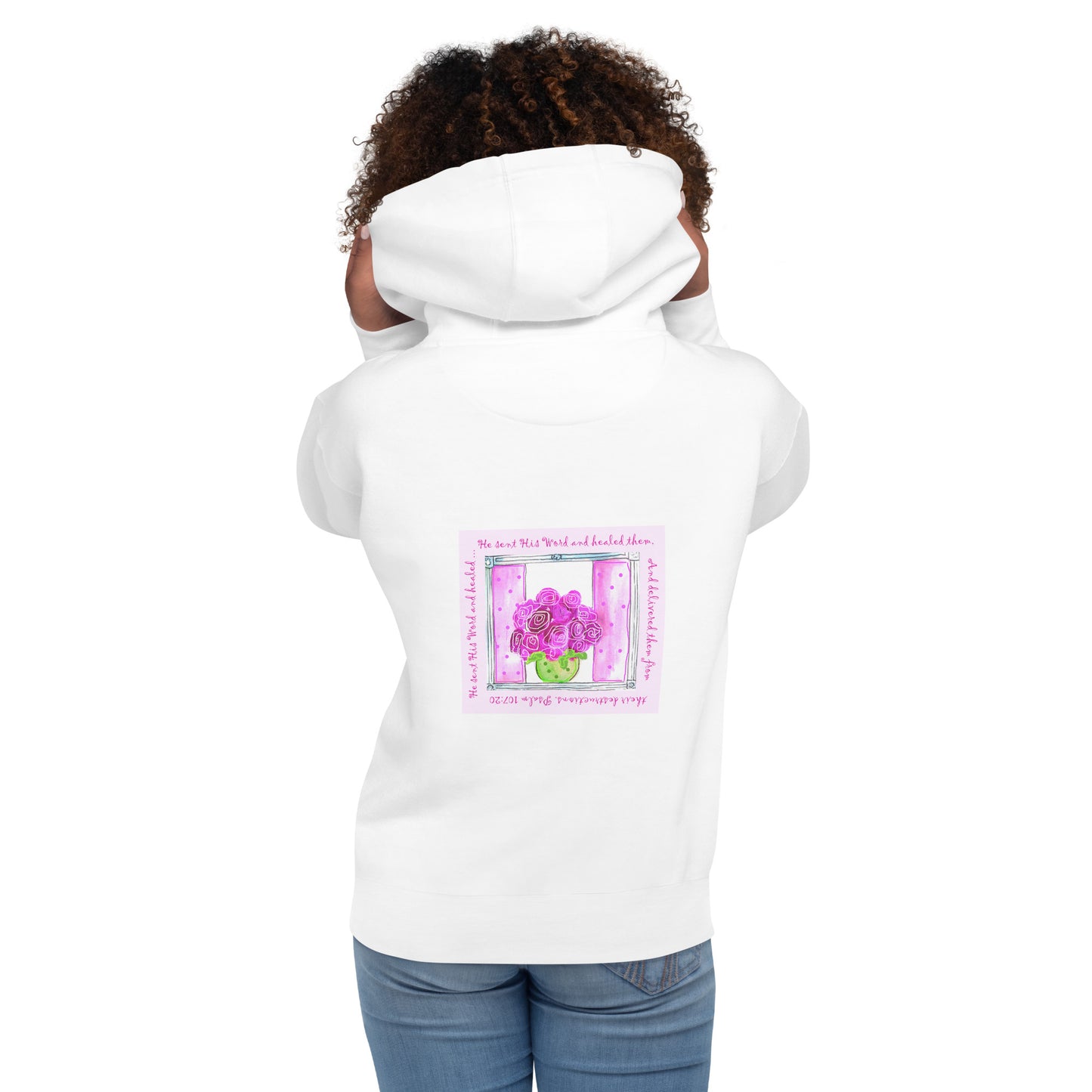 Bright Pink - Roses in a Bowl Sweatshirt Hoodie