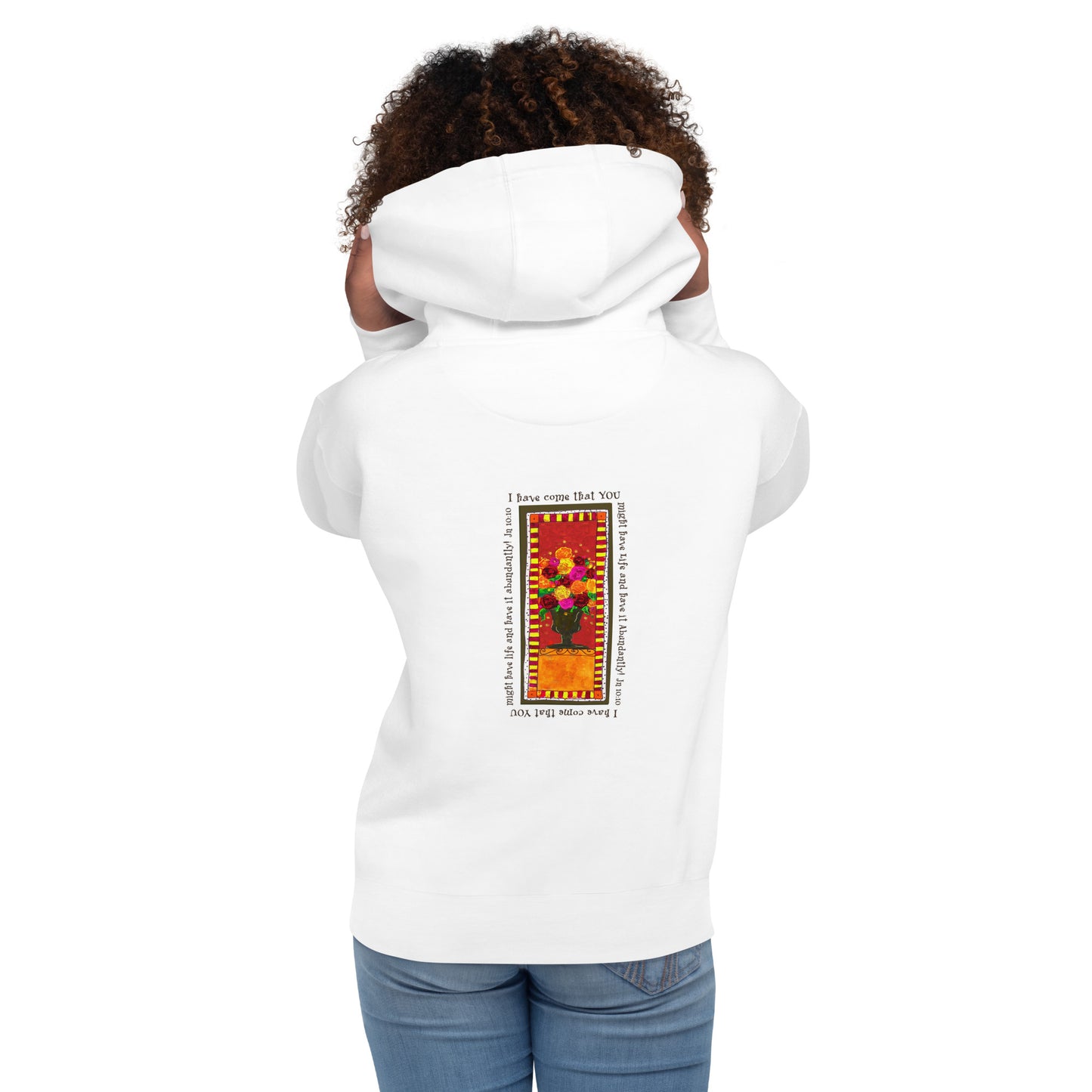 Vivid Orange - Abundant Flowers Sweatshirt Hoodie