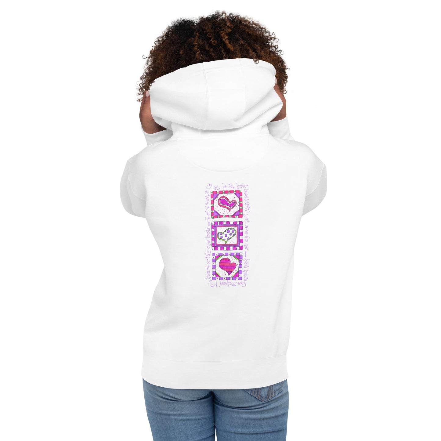 Bright Pink - Lots of Hearts Sweatshirt Hoodie