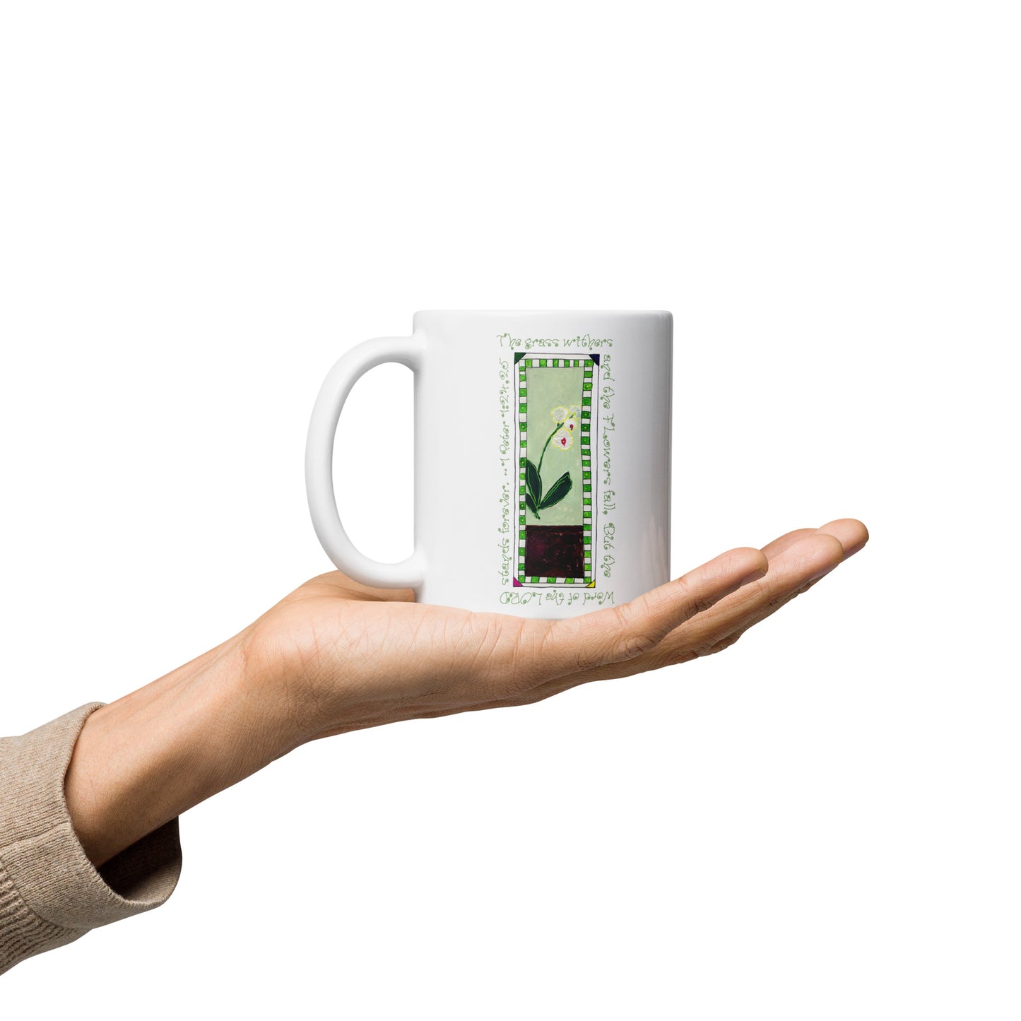 Lively Green - White Orchid Mug