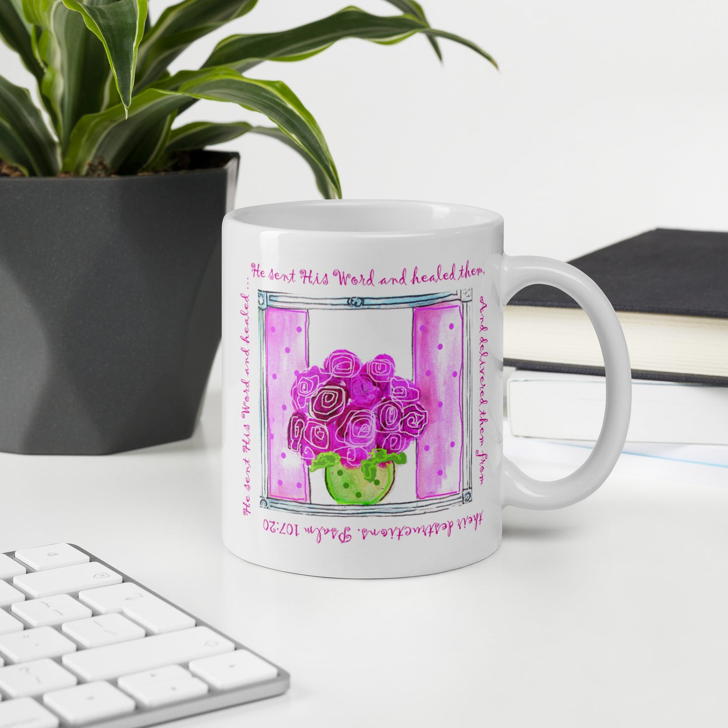 Bright Pink - Roses in a Bowl Mug