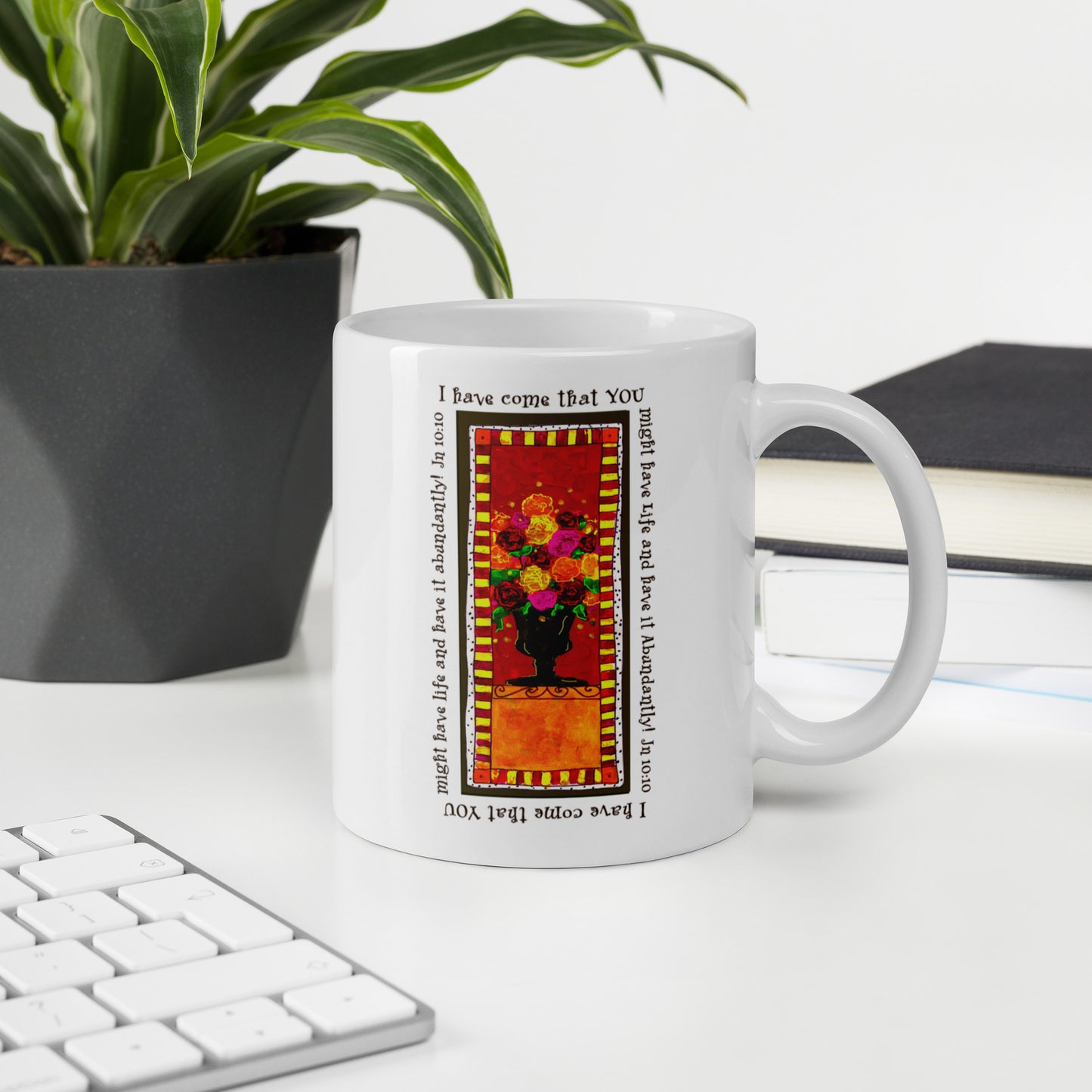 Vivid Orange - Abundant Flowers Mug