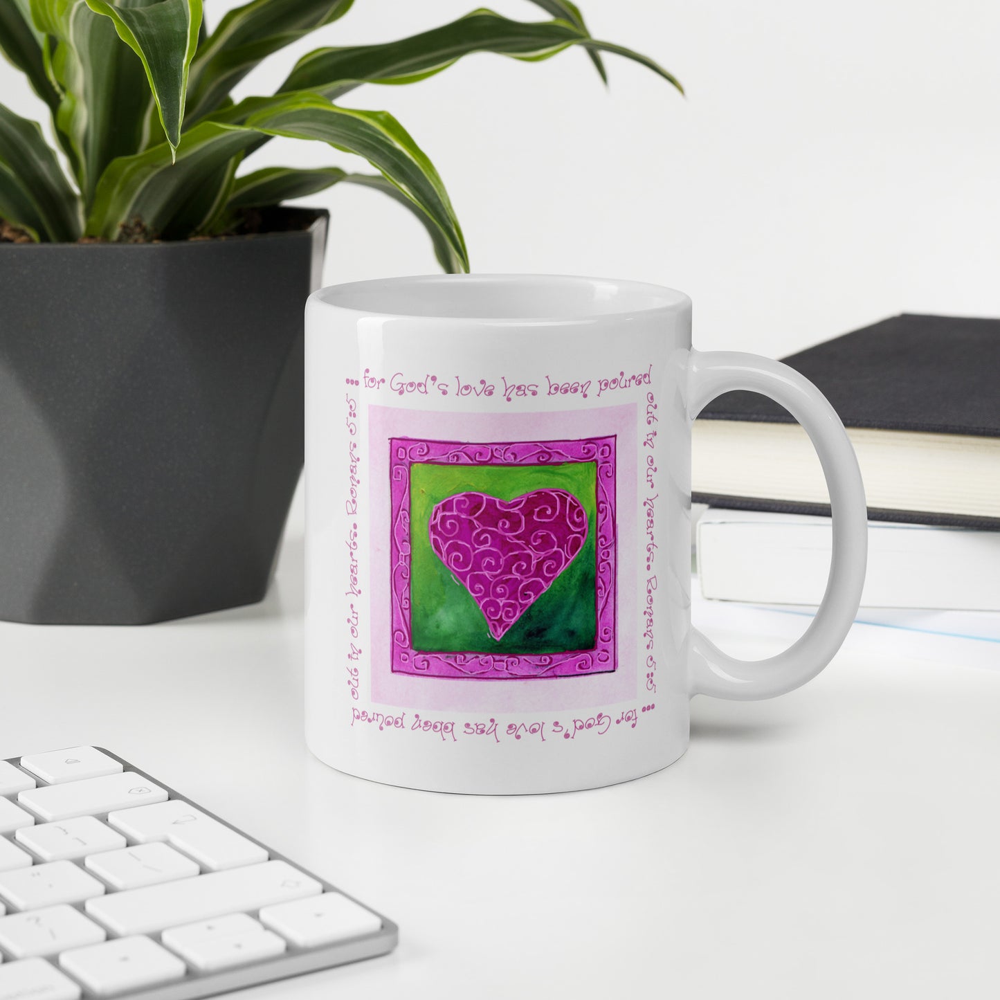 Bright Pink - Pink Heart Mug